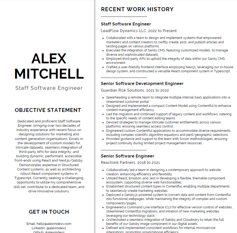 clientcv unformatted resume